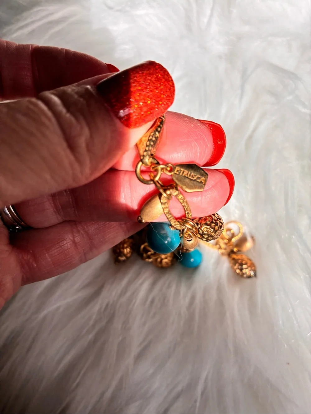 Etrusca Charm Bracelet with Turquoise Beads